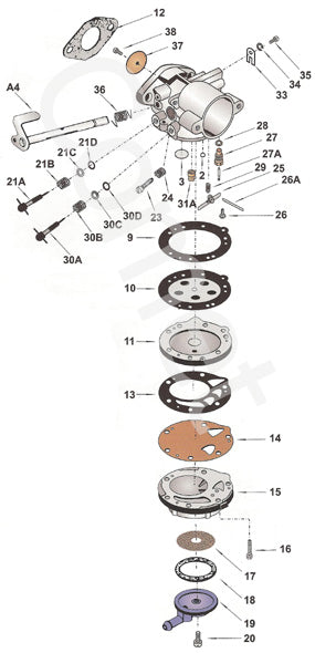 18. HL166/HL334 Tillotson Fuel Strainer Cover Cork Gasket 16B-205