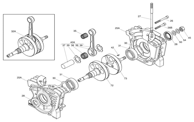 (26) 00051-K IAME KA100 M6x55 Socket Head Bolt, Long Crank Case Bolt