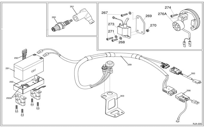 (298) IFE-05401D IAME X30 Electric Starter Cable Connector, Wiring Harness Adapter