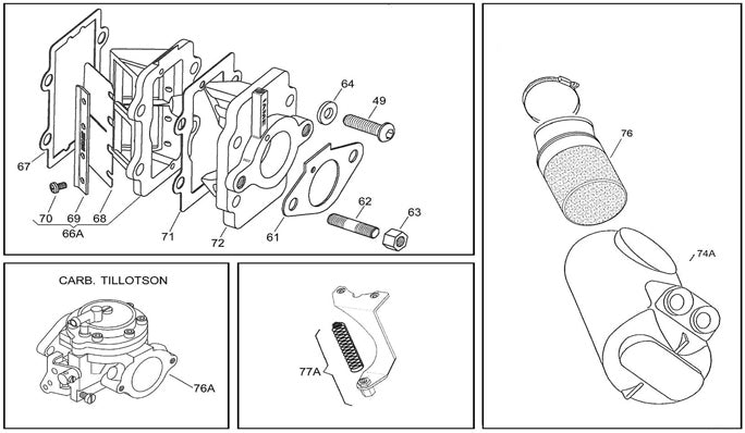 (77A) B-35520-C IAME KA100 Carburetor Throttle Bracket with Return Spring