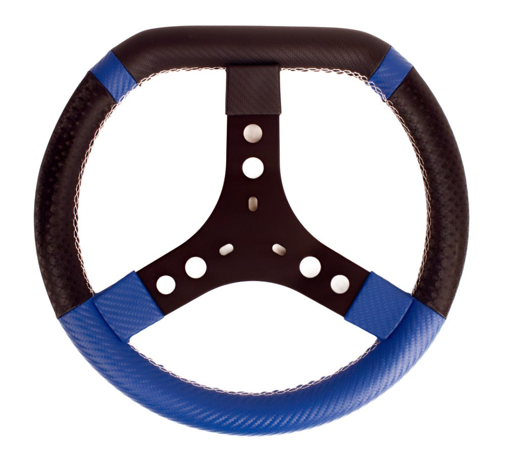New! KG Flat Top Steering Wheel with High Grip Hand Grip Material, Carbon Look Top and Bottom