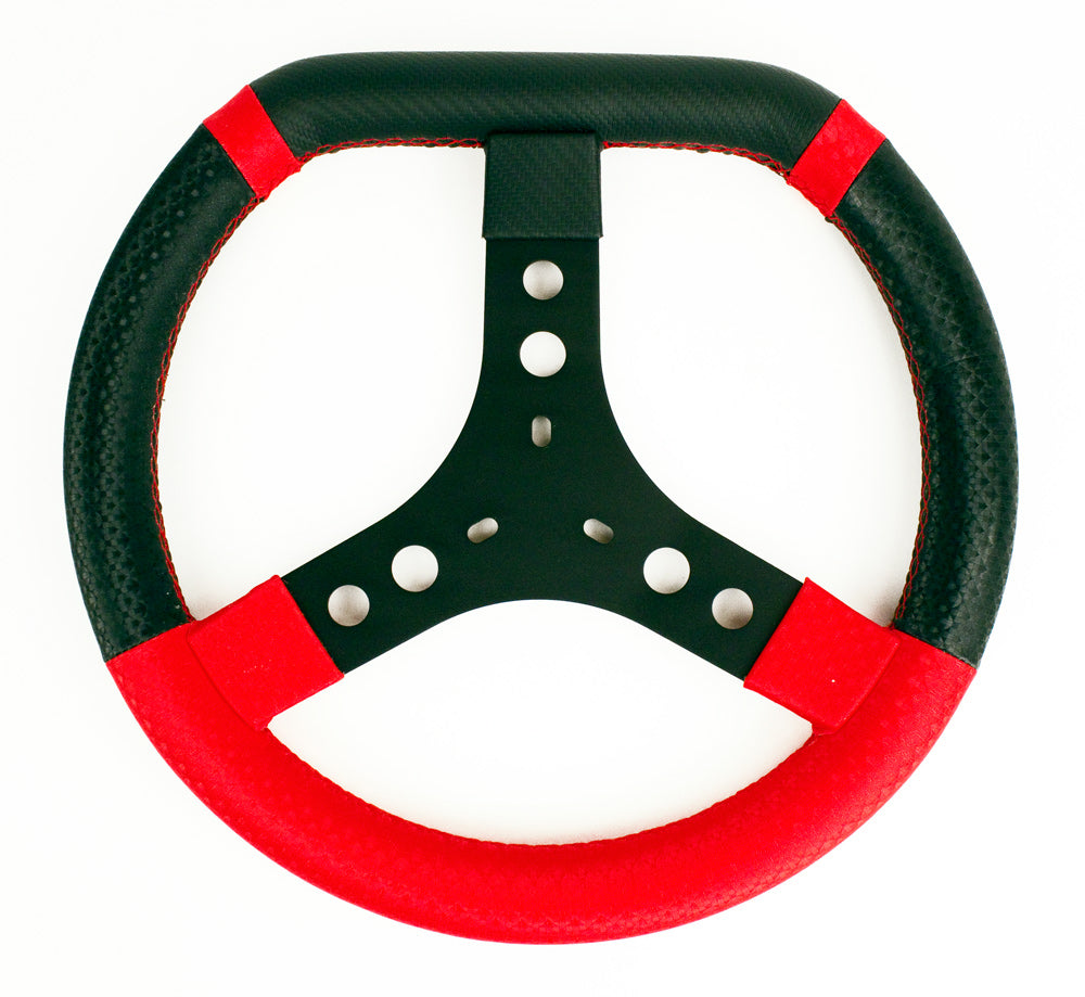 New! KG Flat Top Steering Wheel with High Grip Hand Grip Material, Carbon Look Top and Bottom