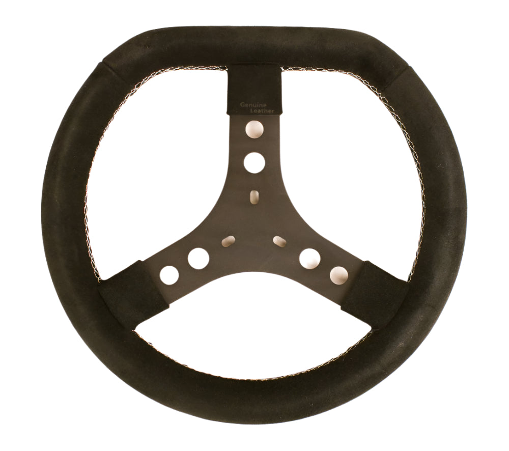 KG Suede Steering Wheel Flat Top with All Black Suede & Black Center