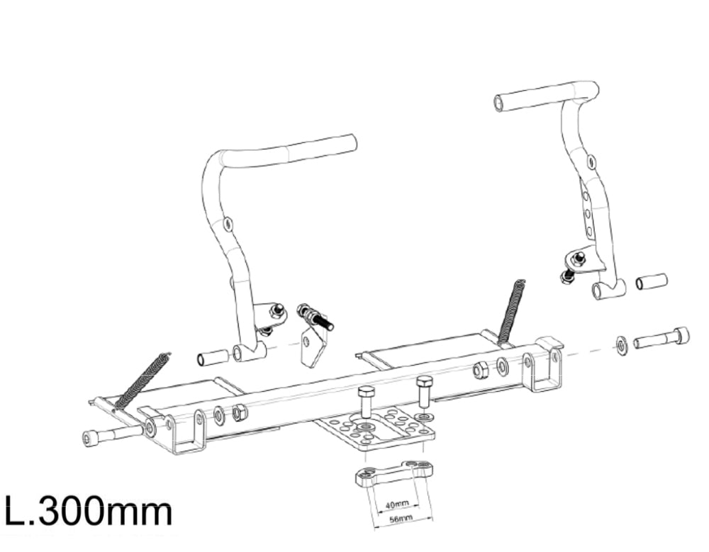 pedal rudder Righetti Cadet Pedal Rudder Kit, Includes Steel Pedals - Shop Karting Parts