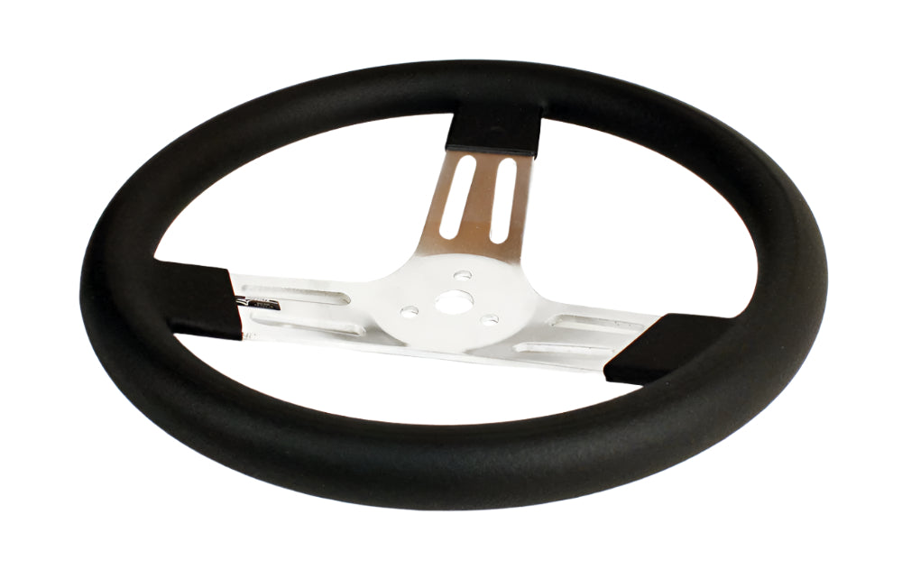 Longacre 13" Rubber Grip Aluminum Round Steering Wheel