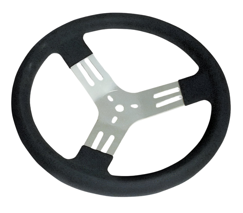 Longacre 13" Rubber Grip Aluminum Round Steering Wheel
