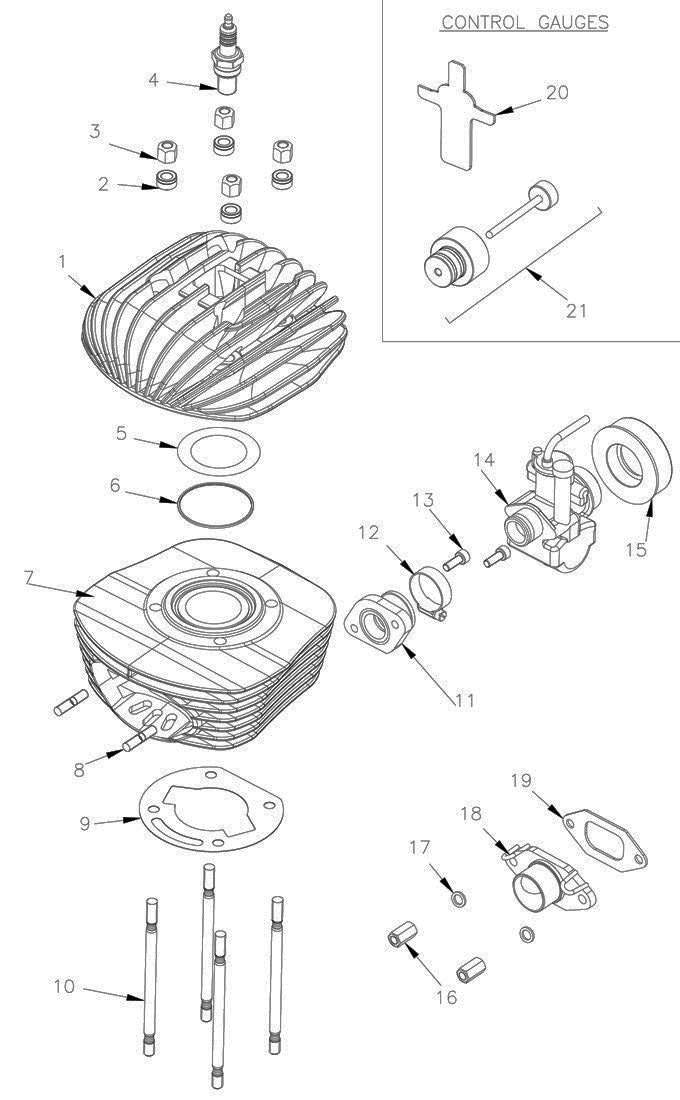 WA064 Vortex Mini Rok Carburetor Template
