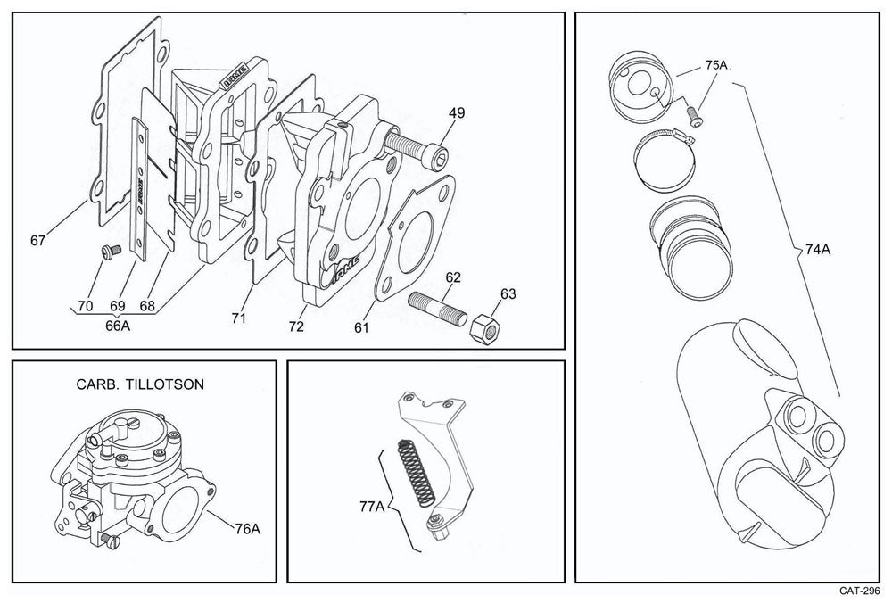 (76A) IA-10916B Tillotson Carburetor HL334AB Leopard