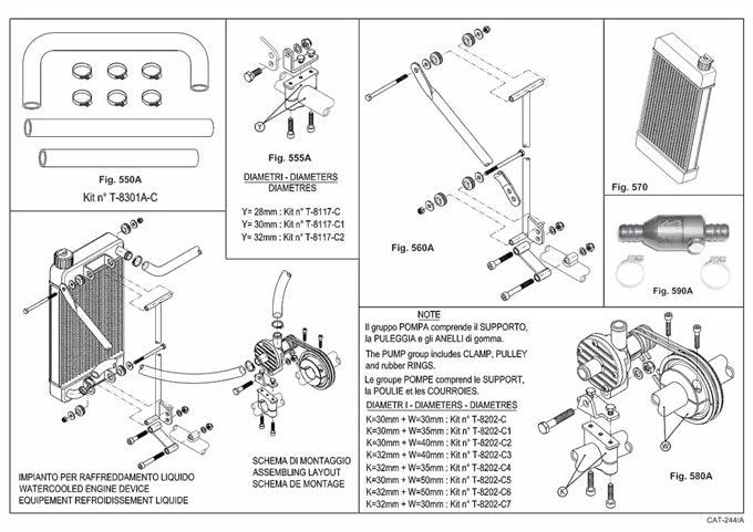 (550A) IA-T8301AC IAME Leopard Radiator Tube Kit NO Clamps, Blue