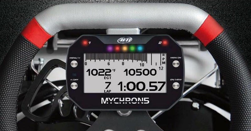 OUT OF STOCK - AIM Mychron 5S 2T Kart Gauge with GPS, Two Temps