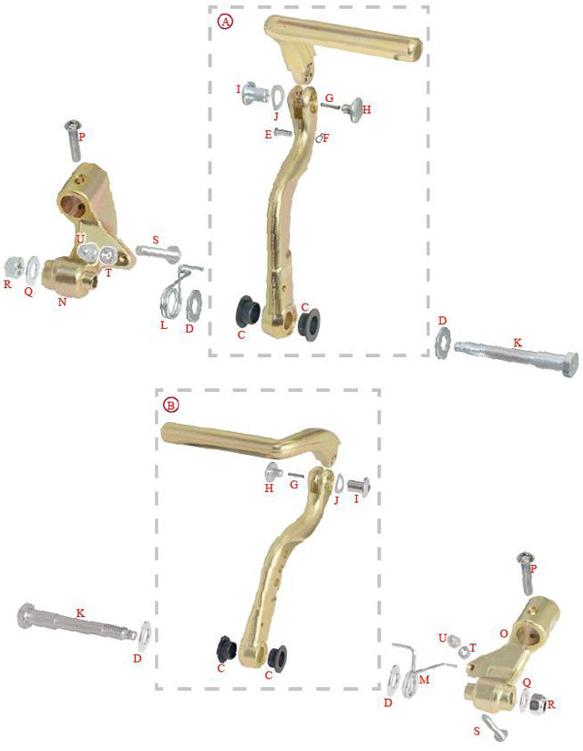 H. 0014.D03 Tony Kart OTK Pivot for Pedal Adjustment