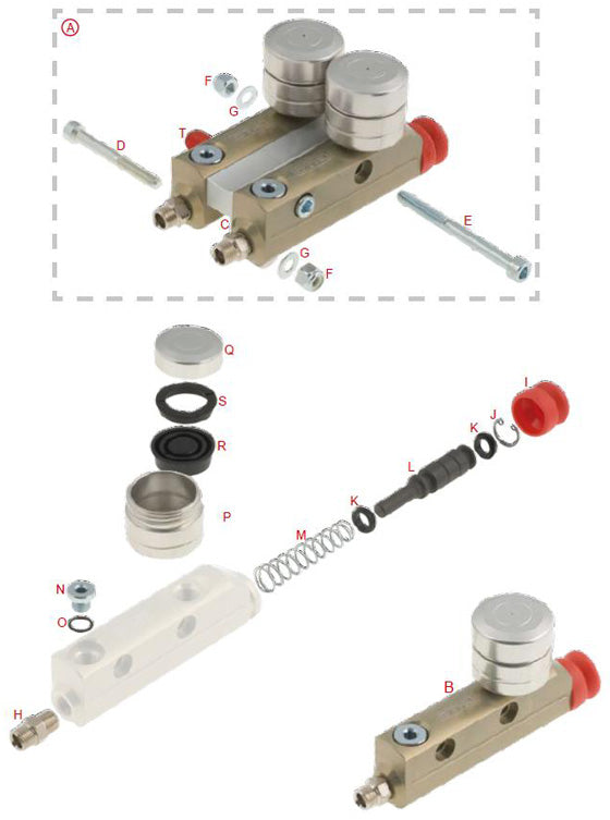 H. 0078.A1 Tony Kart OTK Brake Connector, Straight BS6