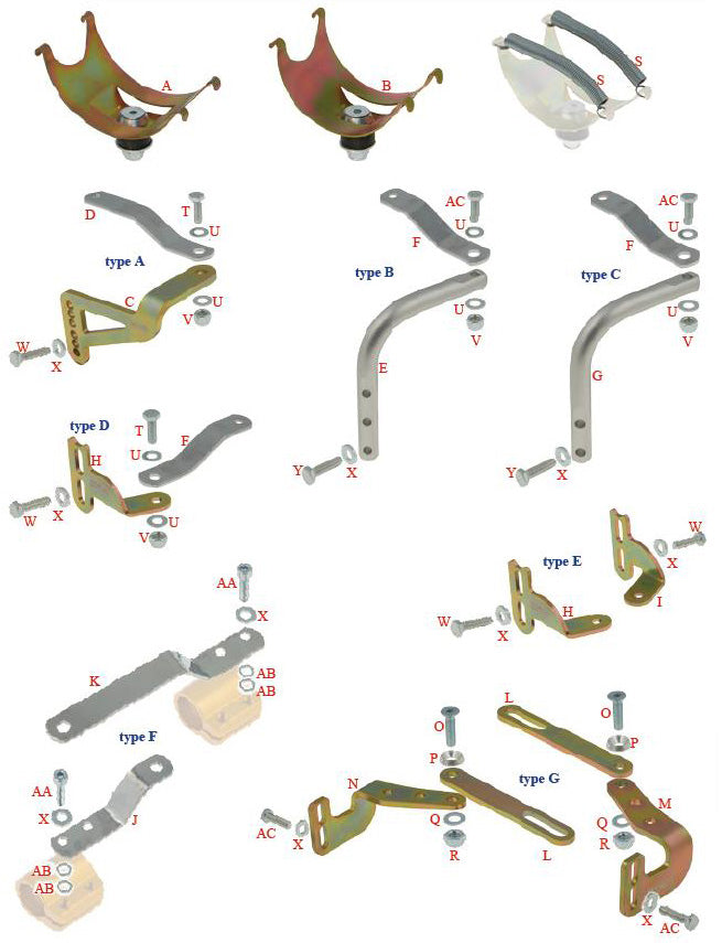M. 0256.E0A Tony Kart OTK Left Hand Silencer Cradle Support Connection (Type G)