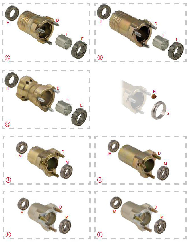 K. 0103.F0AKIT Tony Kart OTK Front Hub BST Aluminum 17mm x 60mm Short, Metric Pattern