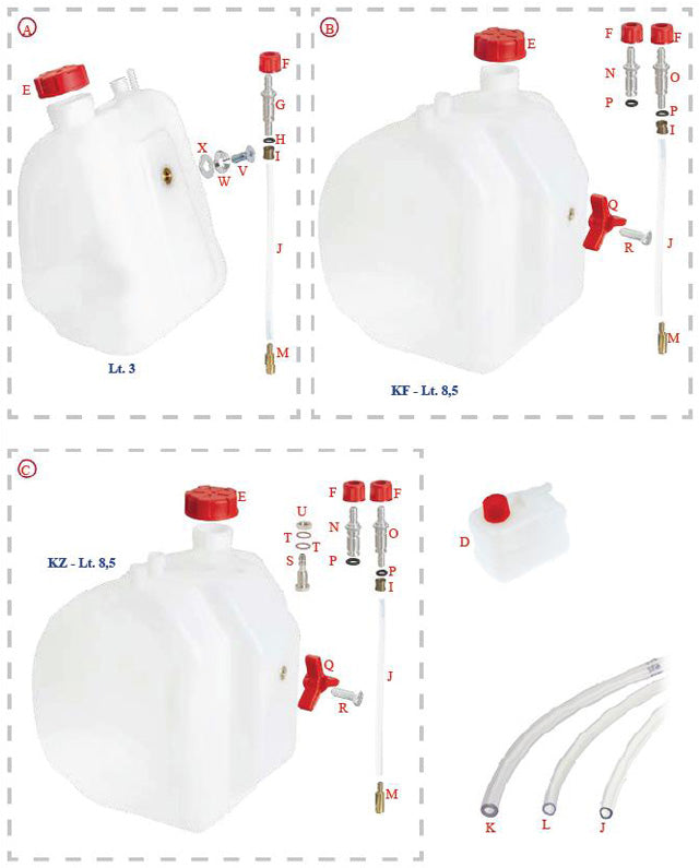 E. 0224.00A Tony Kart OTK Fuel Tank Cap for Fuel Tank, 3 Liter and 8.5 Liter