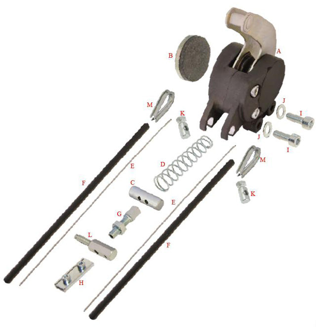 E. 0202.B0 Tony Kart OTK Mechanical Brake Caliper, Brake Cable