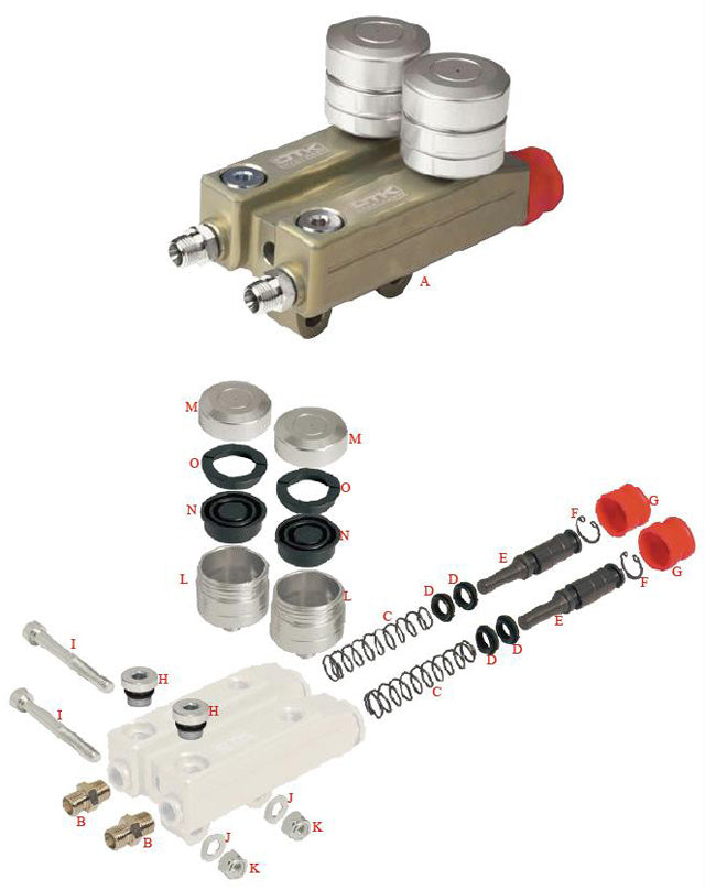 H. 0029.B6A Tony Kart OTK Master Cylinder Plug with O-Ring SA2, SA3