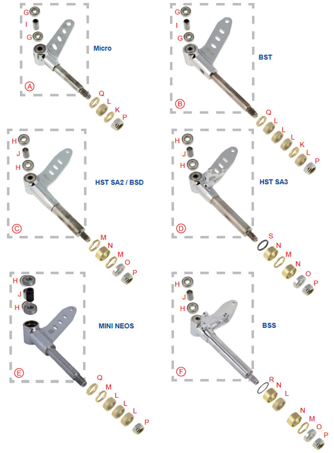 A. 0092.E0 Tony Kart OTK Stub Axle Micro with Bearings