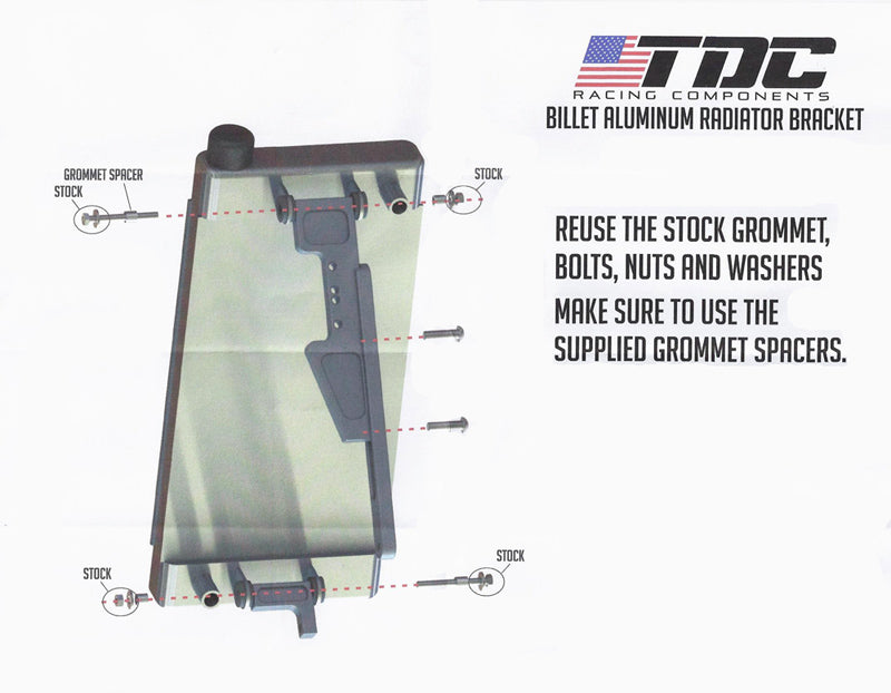 TDC Billet Aluminum Radiator Mount Bracket Kit