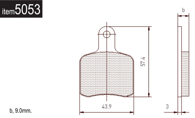 5053 Tony Kart OTK Aftermarket BS5 Front Brake Pad, Pair