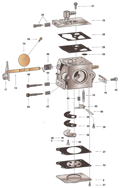 13. 30-816 Walbro WA55 Throttle Shaft