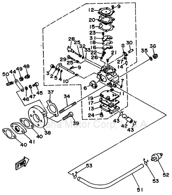 3. 52-540 Walbro WB3A Stock Carb Swivel