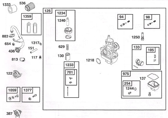 1377. 555646 World Formula Carburetor to Spacer Screw/Nut Kit