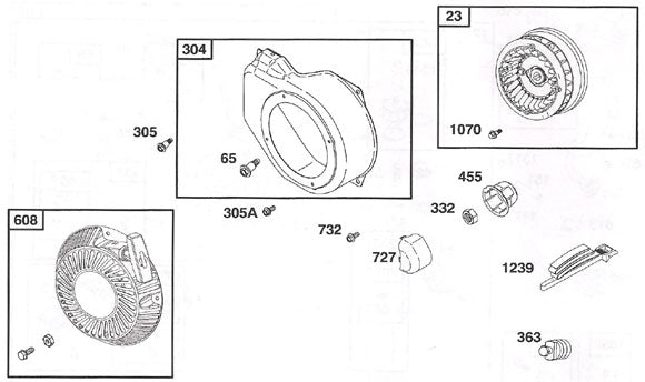 1070. 699201 Briggs World Formula Flywheel Fan Screw