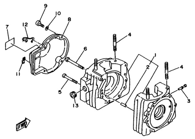 4. Yamaha KT100 Case to Cylinder Stud 8mm