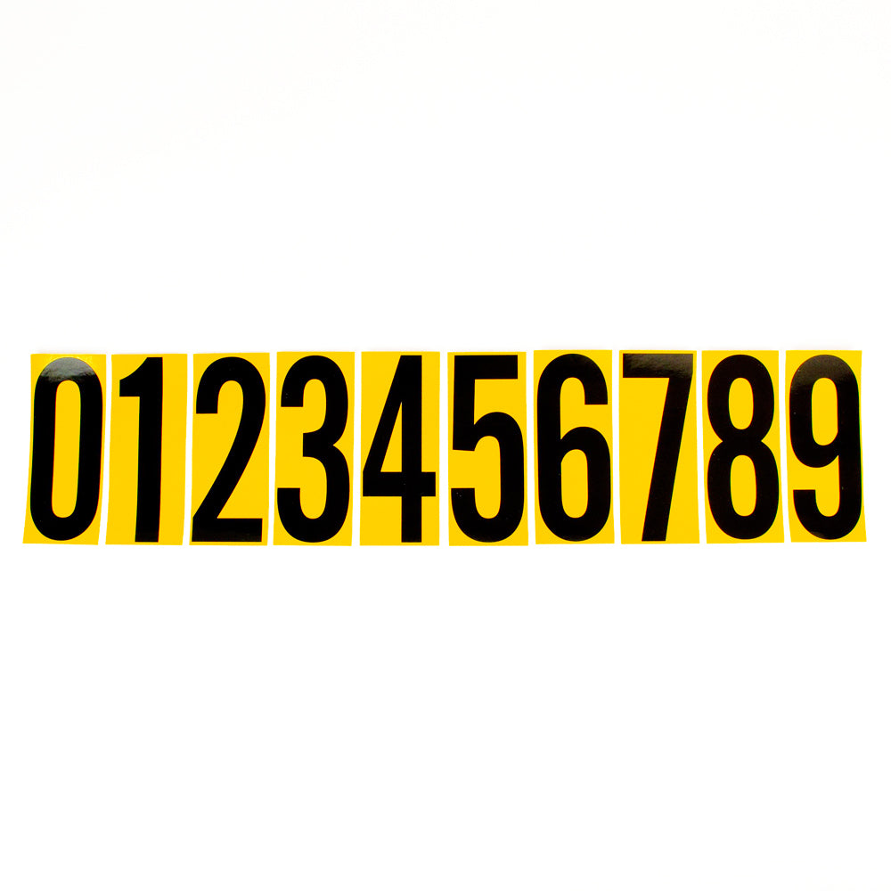 Euro Style Yellow Background Stick On Kart Number