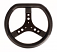 KG Suede Flat Top Steering Wheel Hand Grip Material, Carbon Look Top/Bottom - Black on Black