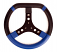 KG Suede Flat Top Steering Wheel Hand Grip Material, Carbon Look Top/Bottom - Blue on Black