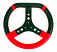 KG Suede Flat Top Steering Wheel Hand Grip Material, Carbon Look Top - Red on Black