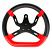 KG Karting "M6" Steering Wheel with High Grip Hand Grip Material, Carbon Look Top, Integrated Gauge Mount