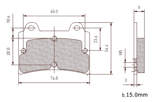 5227 Arrow Aftermarket 15mm Thick Rear Brake Pads