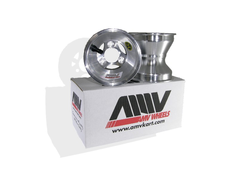 Out of Stock - AMV (2) 130mm, (2) 180mm x 5" Cast Aluminum Spoke Wheel Set, Bolt In Hub Style