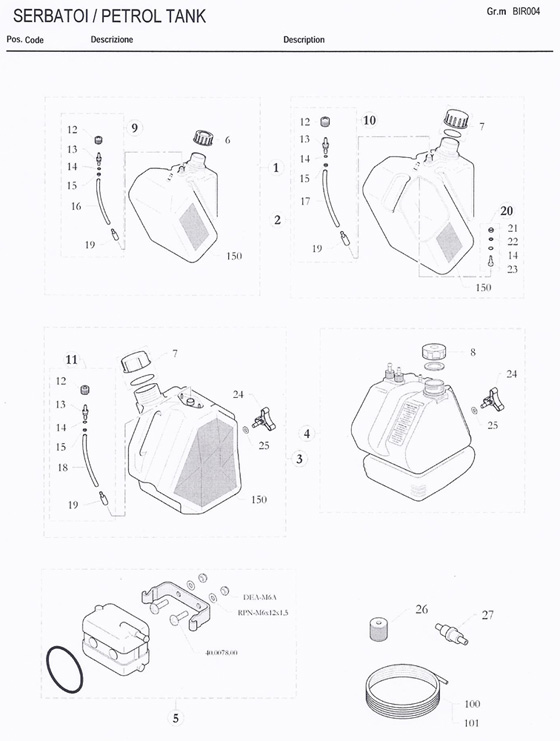 150. 10.6481.00 Birel Sticker Kit for Removable Tank
