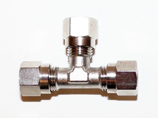 6mm Metric Three Way Compression Fitting with 3 Caps