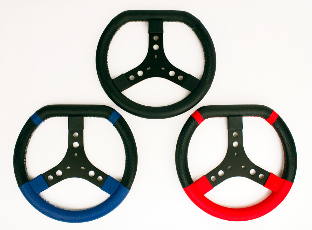New! KG Flat Top Steering Wheel with High Grip Hand Grip Material, Carbon Look Top and Bottom