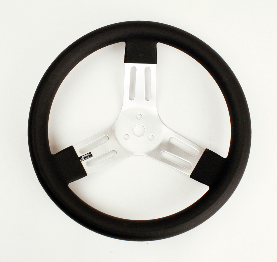 Longacre 13" Rubber Grip Aluminum Round Steering Wheel