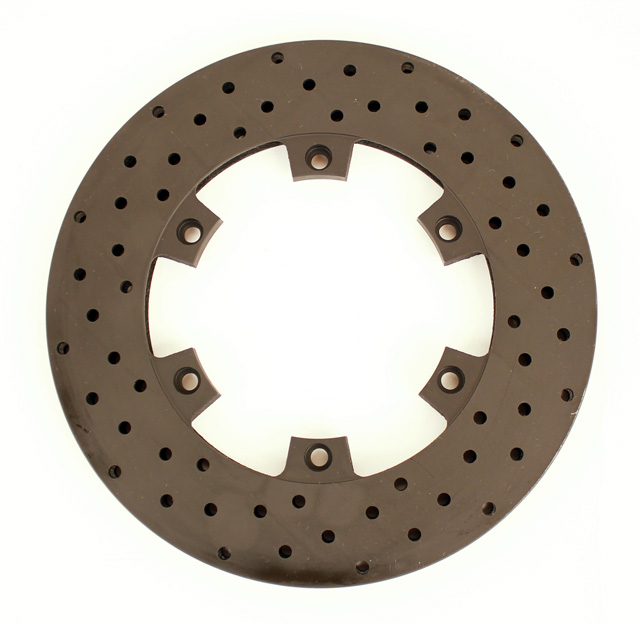 210mm (8 1/4") Vented Brake Disc, Cross Drilled, Black Steel