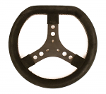 KG Suede Steering Wheel Flat Top with All Black Suede - Black Only - Out of Stock!